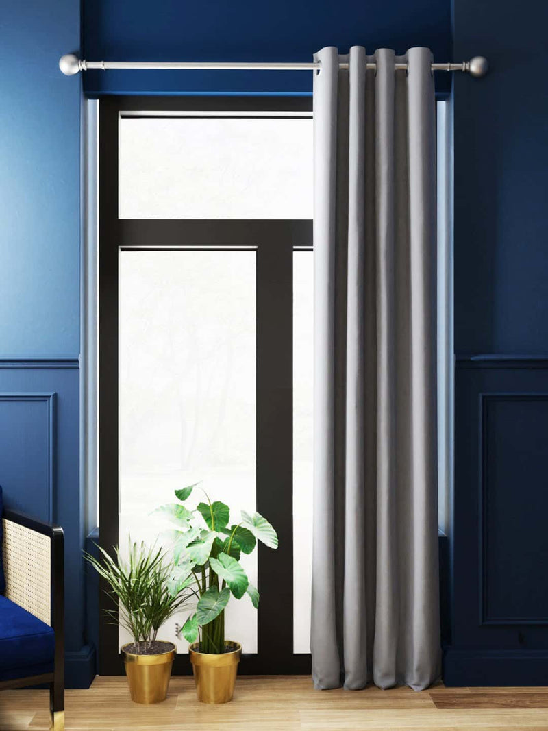 CURTAIN 100% Blackout Thermal Insulated Noise Reducing Eyelet Curtain <small> (abstract-cool grey)</small>