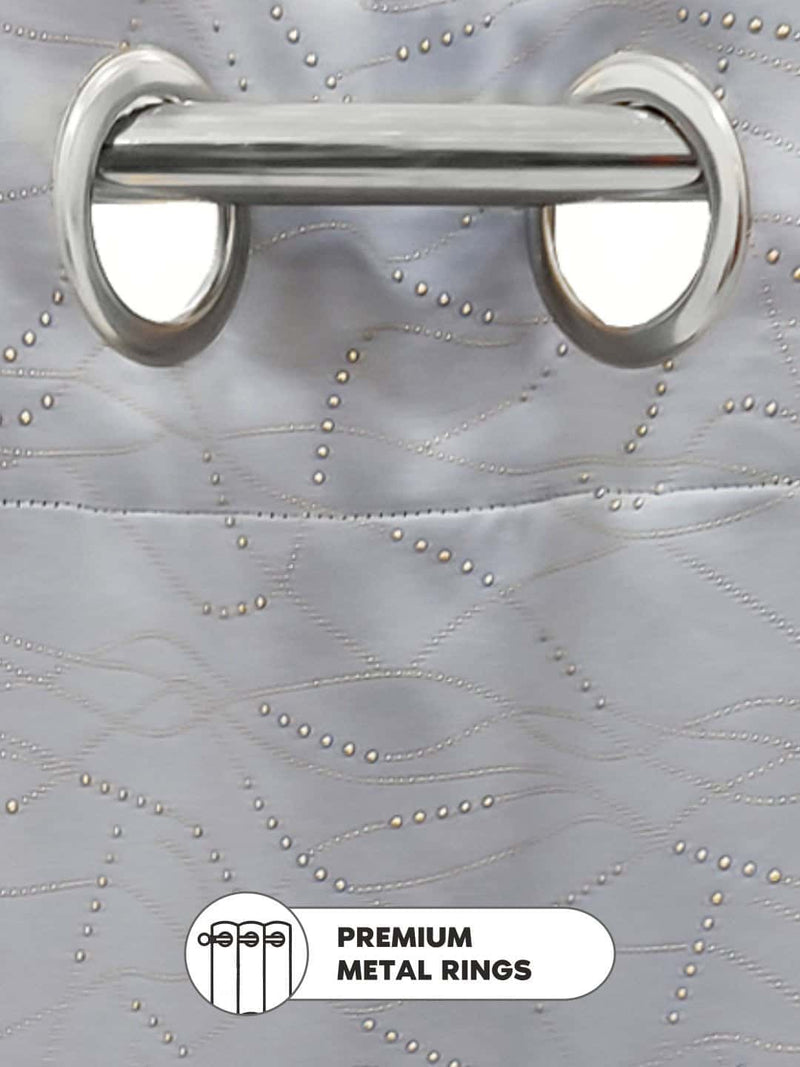 100% Blackout Thermal Insulated Noise Reducing Eyelet Curtain <small> (abstract-cool grey)</small>CURTAINC_WC151_WC151