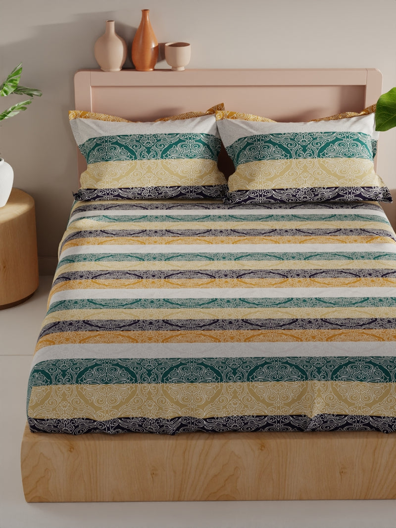 Bamboo Micro King Bedsheet With 2 Pillow Covers <small> (abstract-multi)</small>