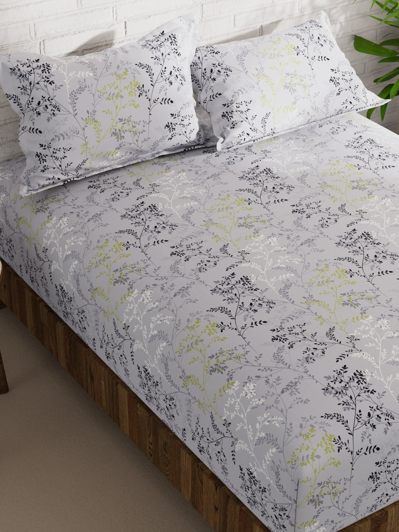 Extra Smooth Micro Double Bedsheet With 2 Pillow Covers <small> (floral-lilac/multi)</small>