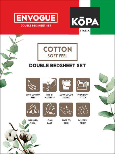 Extra Smooth Micro Double Bedsheet With 2 Pillow Covers <small> (geometric-olive)</small>