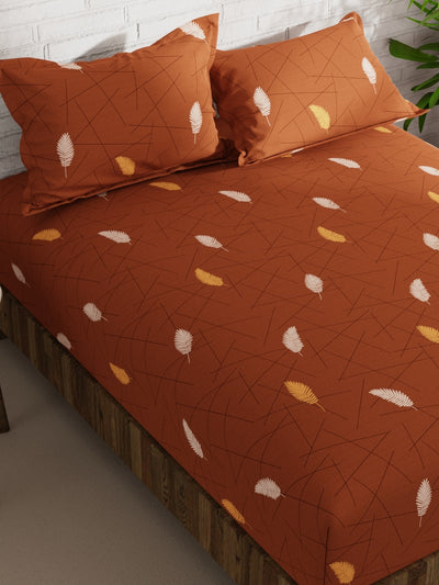 Extra Smooth Micro Double Bedsheet With 2 Pillow Covers <small> (floral-brown)</small>