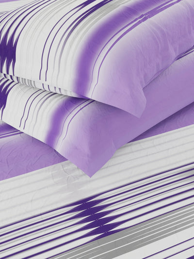 Cotton Double Bedsheet With 2 Pillow Covers <small> (abstract-purple)</small>