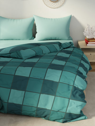 Designer 100% Satin Cotton Comforter For All Weather <small> (stripe-green)</small>