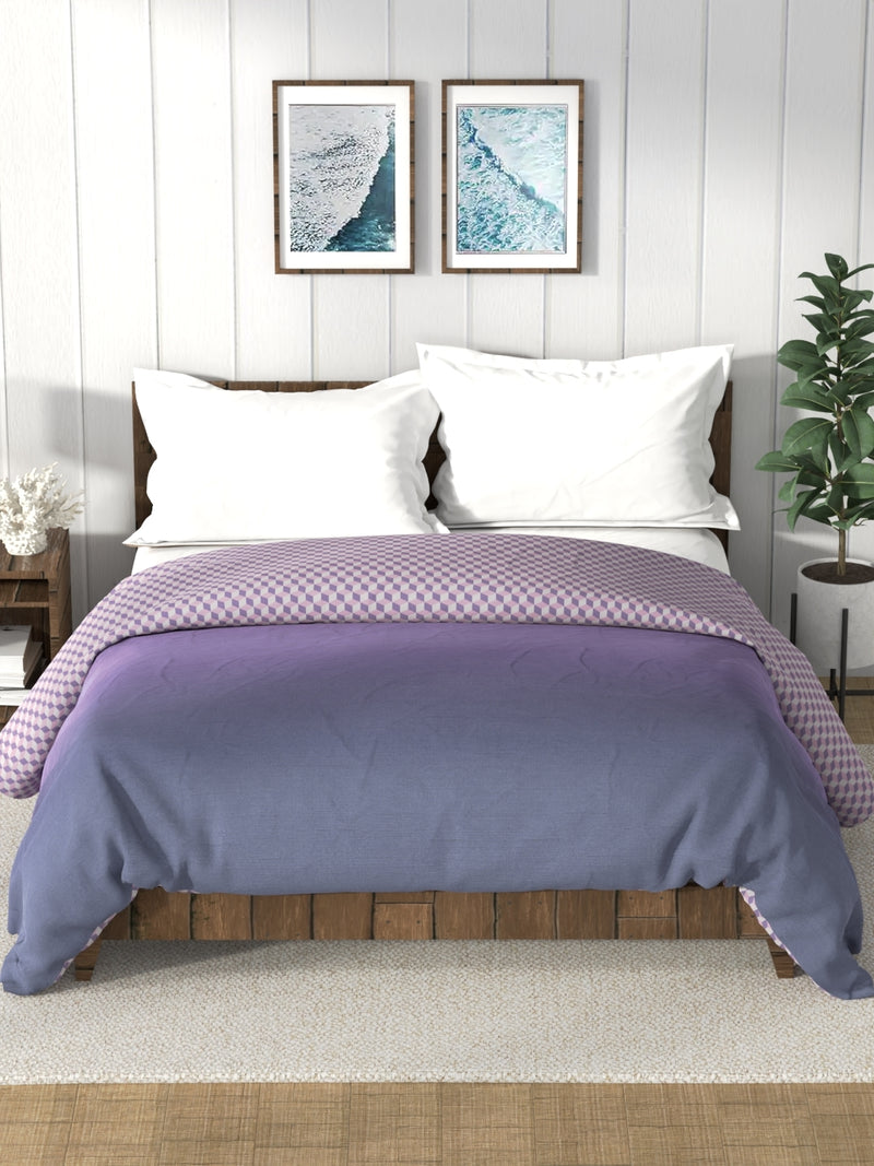 Super Soft 100% Cotton Fabric Comforter For All Weather <small> (solid-lilac/multi)</small>