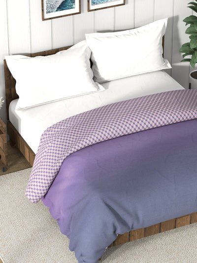 Super Soft 100% Cotton Fabric Comforter For All Weather <small> (solid-lilac/multi)</small>