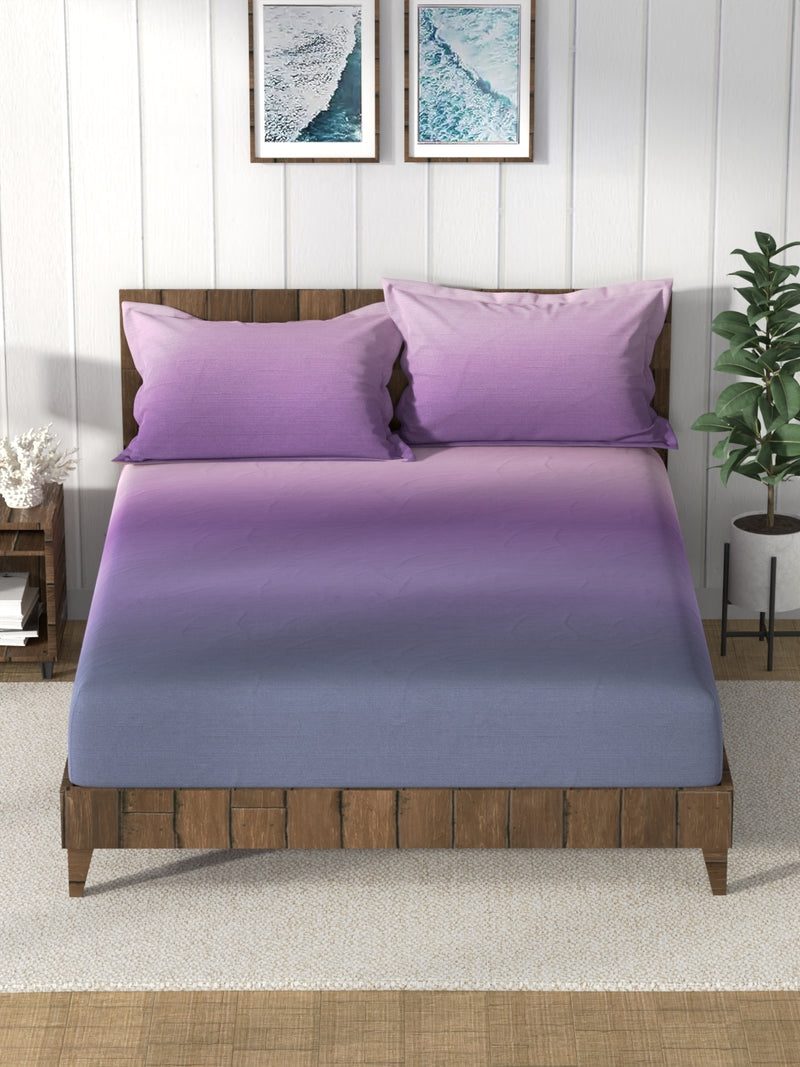 Super Soft 100% Cotton King Bedsheet And 2 Pillow Covers <small> (solid-lilac)</small>