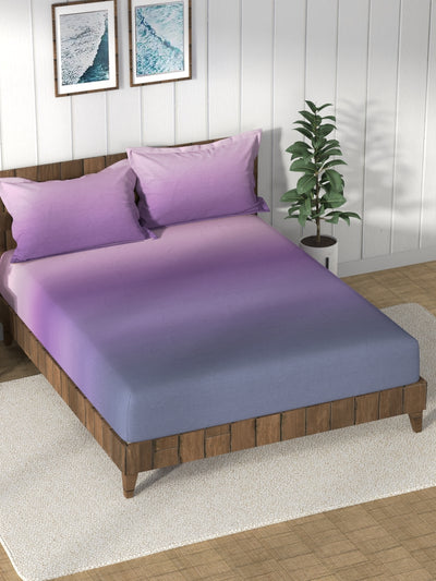 Super Soft 100% Cotton King Bedsheet And 2 Pillow Covers <small> (solid-lilac)</small>