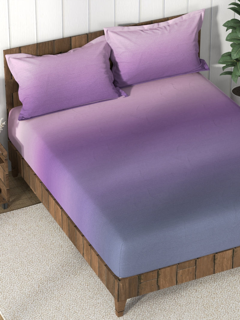 Super Soft 100% Cotton King Bedsheet And 2 Pillow Covers <small> (solid-lilac)</small>