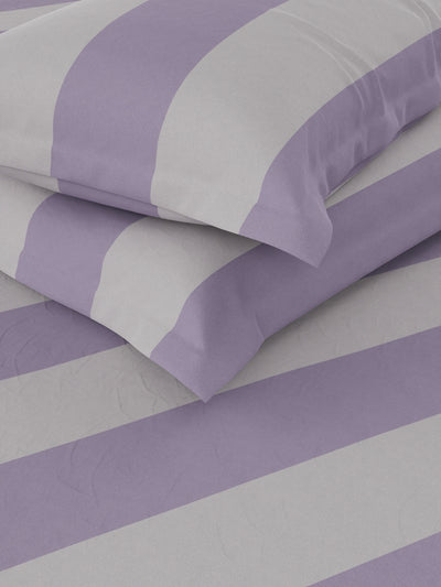 Super Soft 100% Cotton King Bedsheet And 2 Pillow Covers <small> (checks-purple)</small>