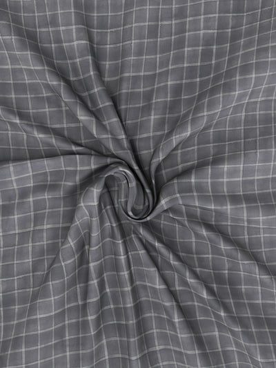 Super Soft 100% Cotton King Bedsheet And 2 Pillow Covers <small> (checks-purple)</small>