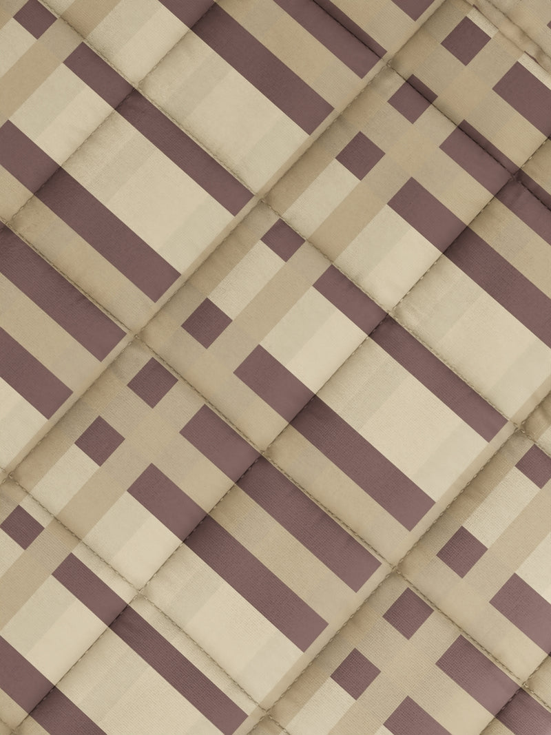 Super Soft 100% Cotton Fabric Comforter For All Weather <small> (stripe-brown/beige)</small>