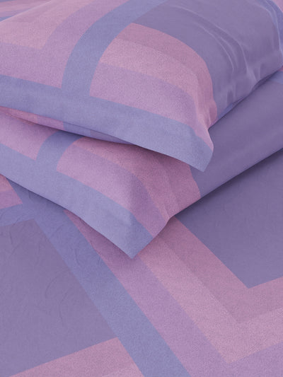 Super Soft 100% Cotton King Bedsheet And 2 Pillow Covers <small> (stripe-lilac)</small>