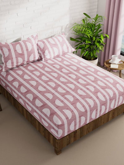 Extra Smooth Micro Double Bedsheet With 2 Pillow Covers <small> (ornamental-pink)</small>