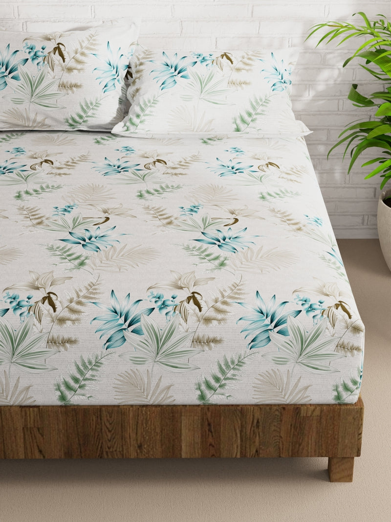 Extra Smooth Micro Double Bedsheet With 2 Pillow Covers <small> (floral-ivory/multi)</small>