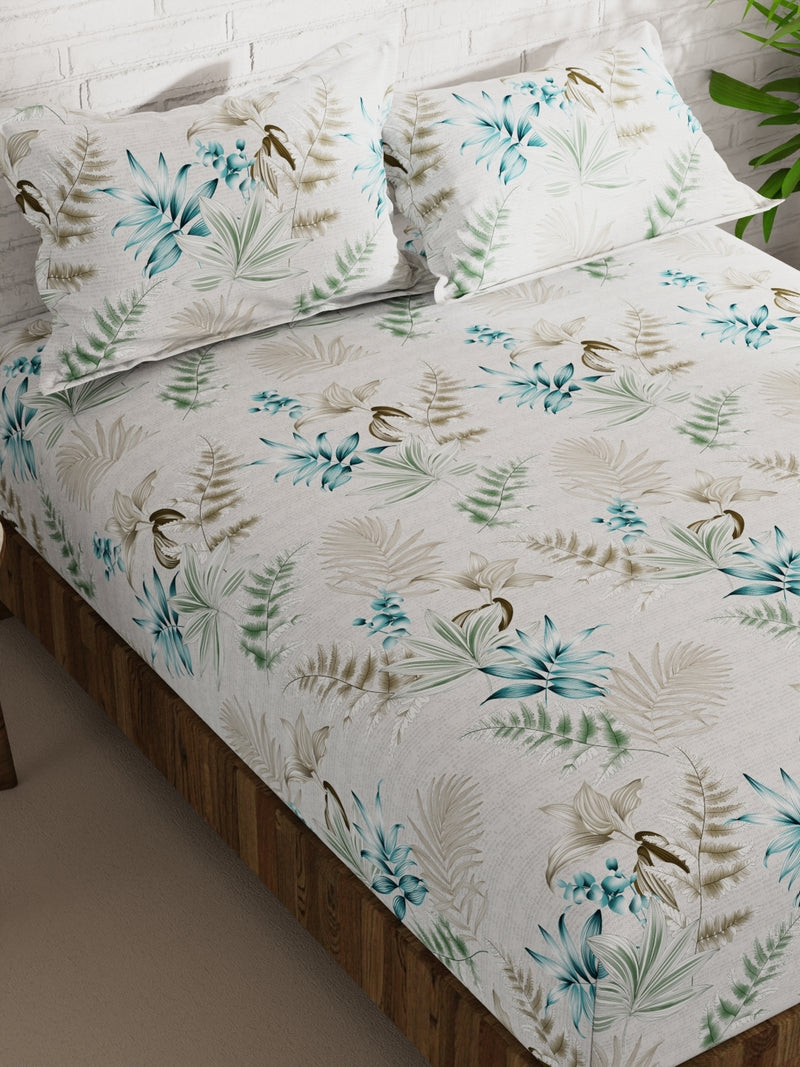 Extra Smooth Micro Double Bedsheet With 2 Pillow Covers <small> (floral-ivory/multi)</small>