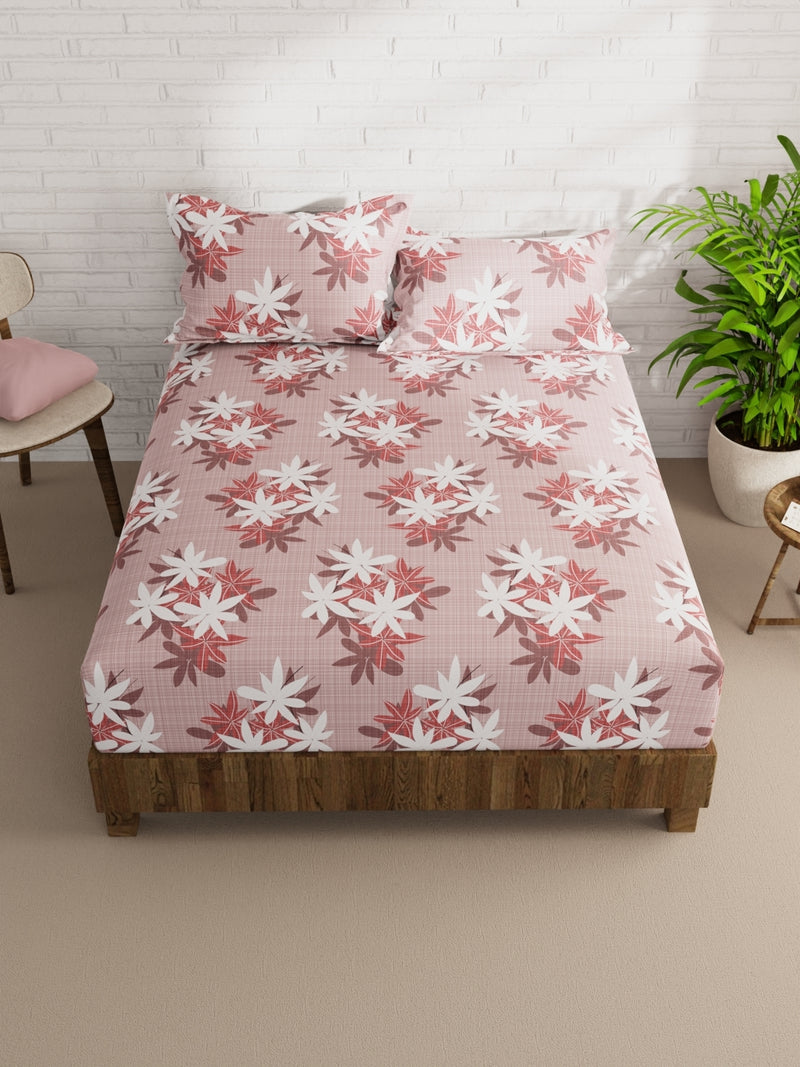 Extra Smooth Micro Double Bedsheet With 2 Pillow Covers <small> (floral-blush)</small>