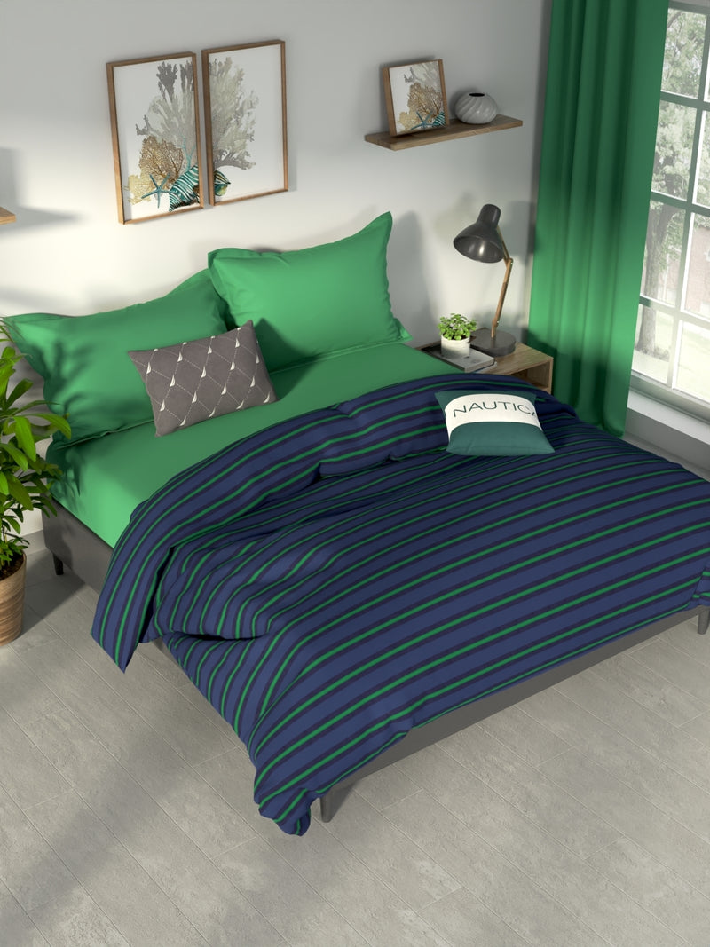 100% Premium Cotton Fabric Comforter For All Weather <small> (checks-dk.blue/green)</small>