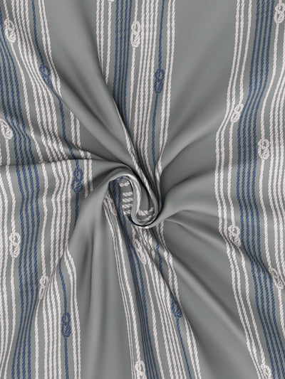 100% Premium Cotton King Bedsheet With 2 Pillow Covers <small> (ornamental-grey/blue)</small>