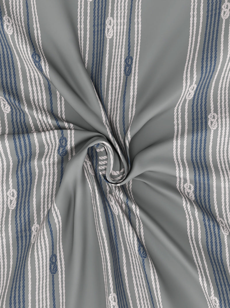 100% Premium Cotton King Bedsheet With 2 Pillow Covers <small> (ornamental-grey/blue)</small>