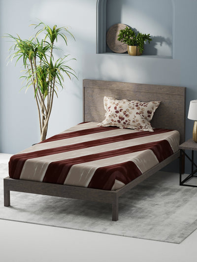 Bamboo Micro Single Bedsheet With 1 Pillow Covers <small> (abstract-brown)</small>