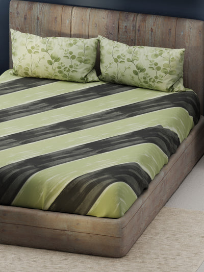 Bamboo Micro King Bedsheet With 2 Pillow Covers <small> (abstract-green)</small>