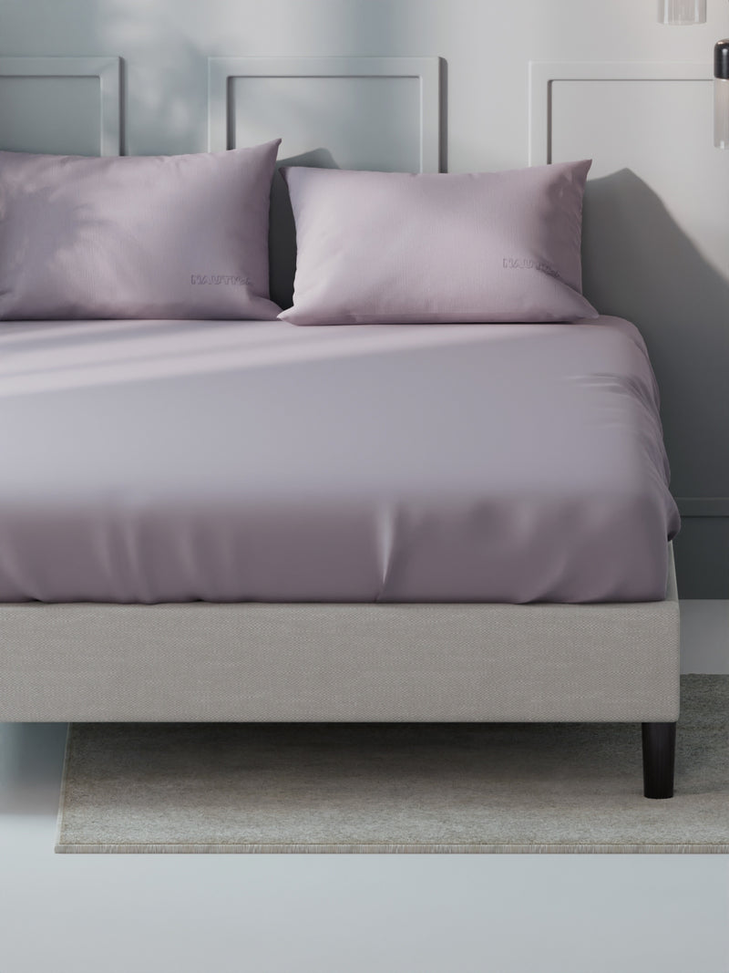 Super Soft 100% Cotton Xl King Size Bedsheet With 2 Pillow Covers <small> (solid-mauve)</small>