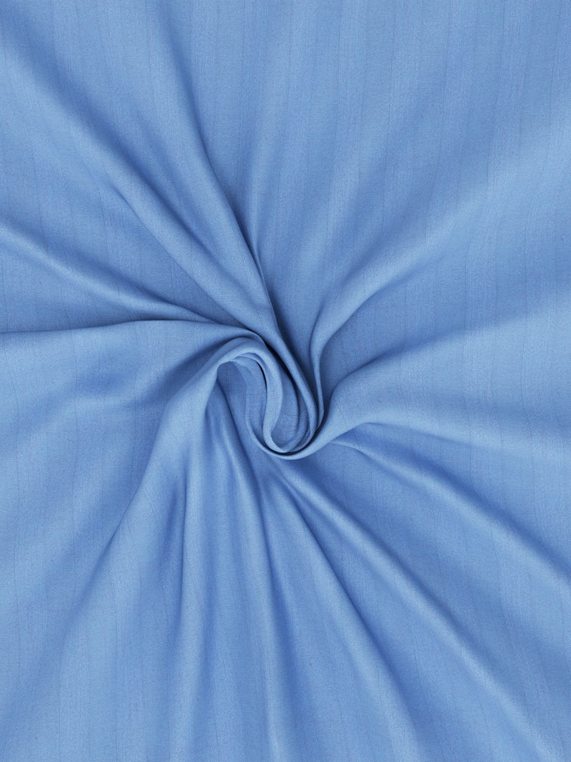 Super Soft 100% Egyptian Cotton Satin Stripe Xl King Double Bedsheet With 2 Pillow Covers <small> (solid-skyblue)</small>