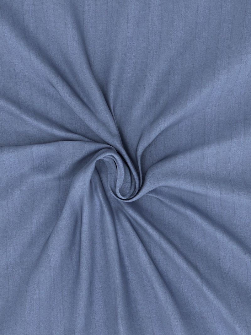 Super Soft 100% Egyptian Cotton Satin Stripe Single Bedsheet With 1 Pillow Cover <small> (solid-jeanblue)</small>