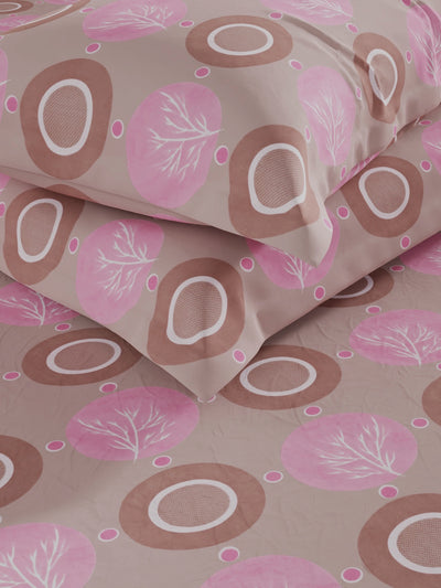 100% Pure Cotton Double Bedsheet With 2 Pillow Covers <small> (ornamental-pink)</small>