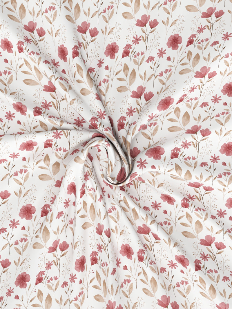 Super Soft 100% Cotton King Bedsheet And 2 Pillow Covers <small> (floral-bikingred)</small>