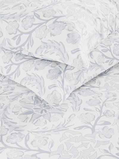 Super Soft 100% Cotton King Bedsheet And 2 Pillow Covers <small> (floral-vesselgrey)</small>