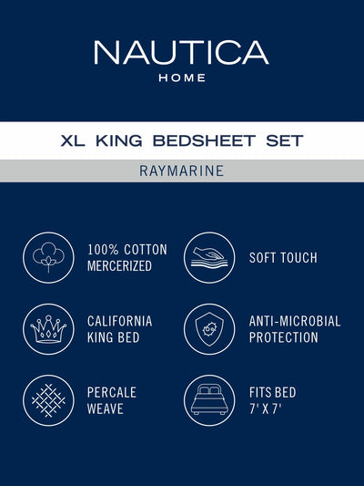 Super Soft 100% Cotton King Bedsheet And 2 Pillow Covers <small> (geometric-blue)</small>