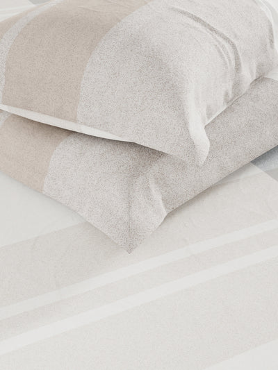 Super Soft 100% Cotton King Bedsheet And 2 Pillow Covers <small> (geometric-sand/grey)</small>