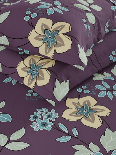 Extra Smooth Micro Double Bedsheet With 2 Pillow Covers <small> (floral-indigo)</small>