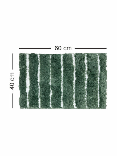 Ultra Soft Fluffy Anti Slip Bath Mat <small> (stripe-sage)</small>