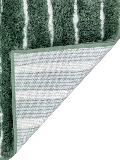 Ultra Soft Fluffy Anti Slip Bath Mat <small> (stripe-sage)</small>