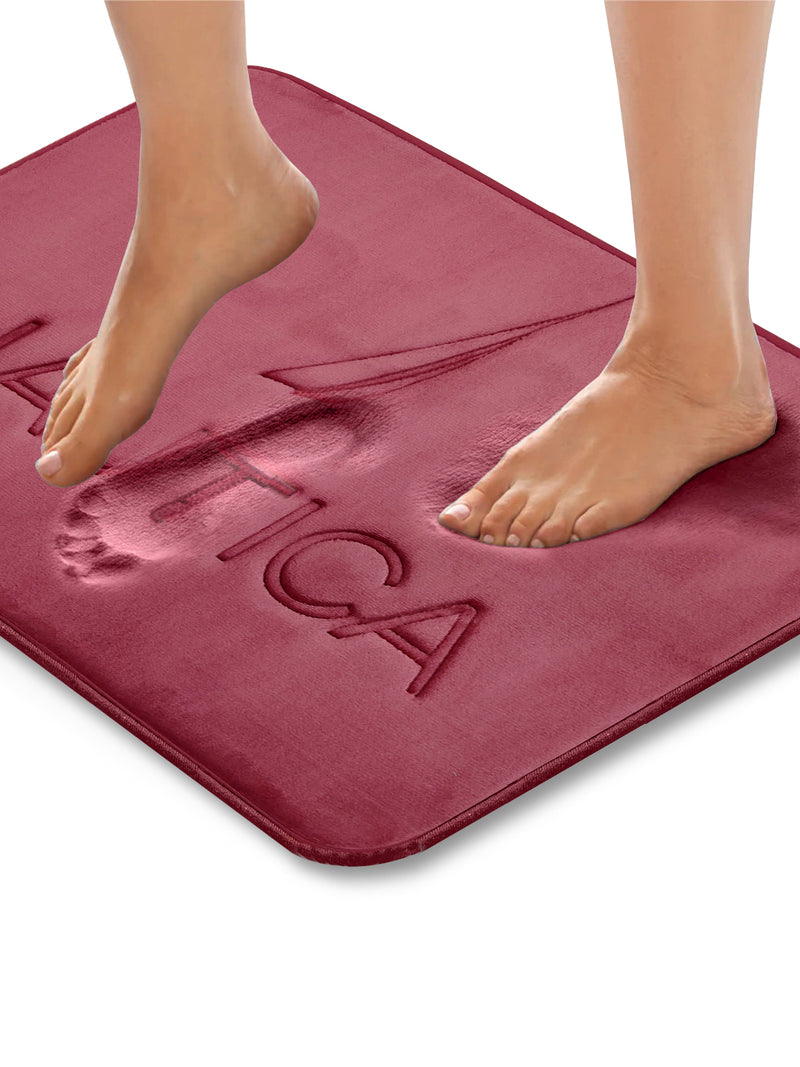 Luxurious Memory Foam Non-Skid  Bath Rug <small> (solid-maroon)</small>