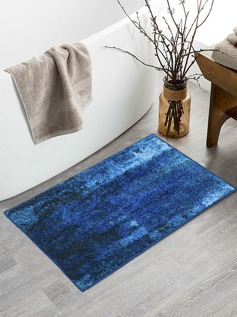 Super Soft Designer Anti Slip Bath Mat <small> (abstract-blue)</small>