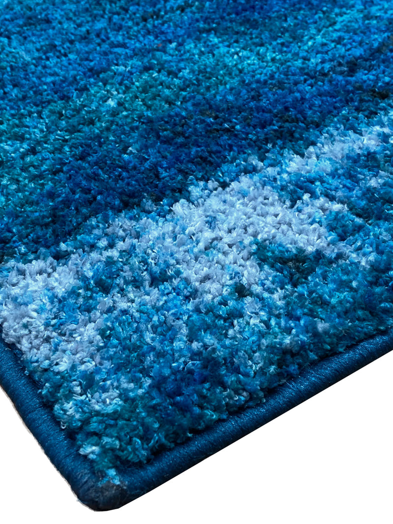 Super Soft Designer Anti Slip Bath Mat <small> (abstract-blue)</small>