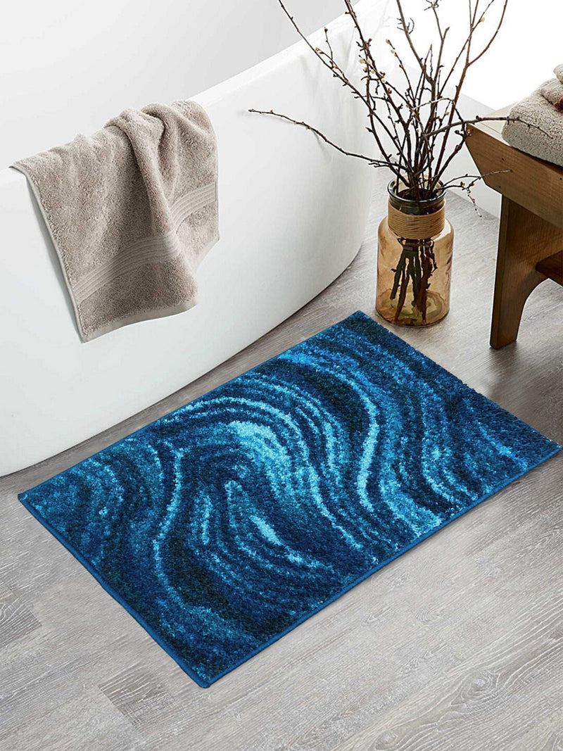 Super Soft Designer Anti Slip Bath Mat <small> (abstract-blue/dk.blue)</small>