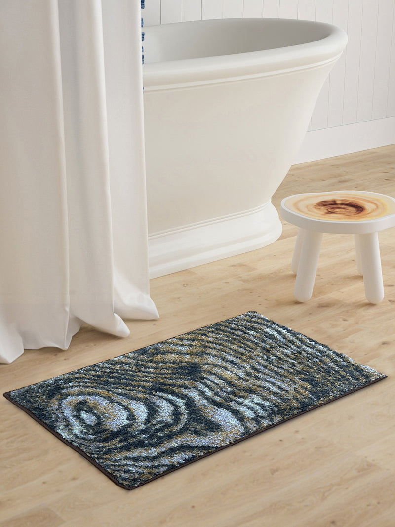 Super Soft Designer Anti Slip Bath Mat <small> (abstract-grey/brown)</small>