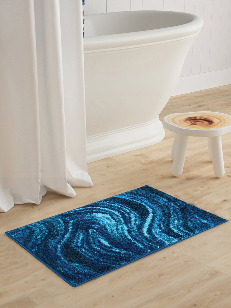 Super Soft Designer Anti Slip Bath Mat <small> (abstract-blue/dk.blue)</small>