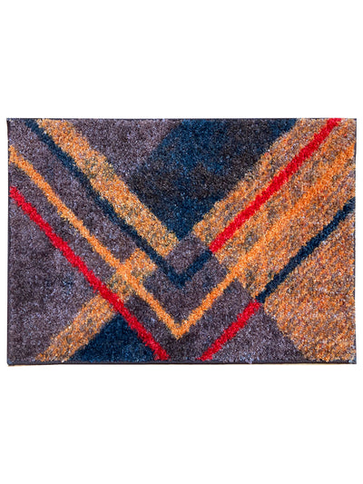 Super Soft Designer Anti Slip Bath Mat <small> (geometric-brown/red)</small>