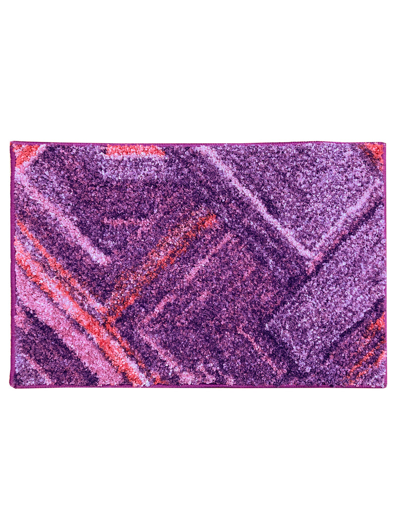 Super Soft Designer Anti Slip Bath Mat <small> (geometric-plum)</small>