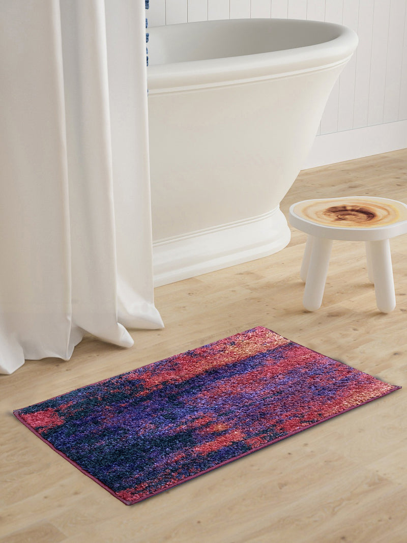 Super Soft Designer Anti Slip Bath Mat <small> (abstract-red/plum)</small>