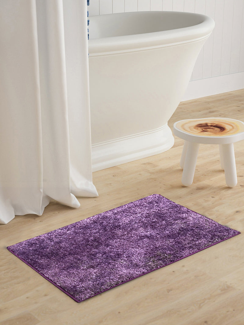 Super Soft Designer Anti Slip Bath Mat <small> (geometric-plum)</small>