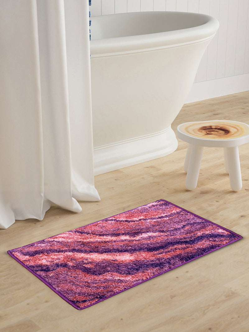 Super Soft Designer Anti Slip Bath Mat <small> (abstract-plum/multi)</small>