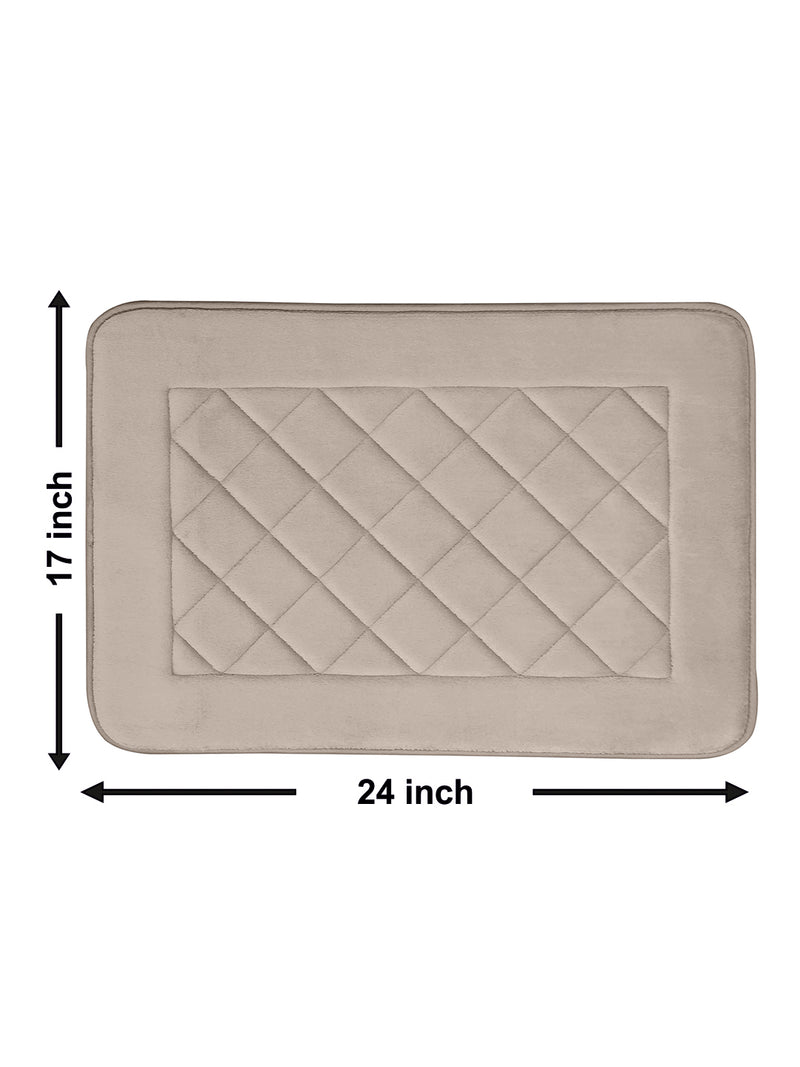 Memory Foam Anti Slip Bath Mat <small> (checks-gold)</small>