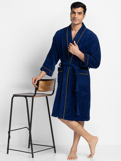 Luxurious Ultra Soft Bath Robe <small> (solid-indigo)</small>